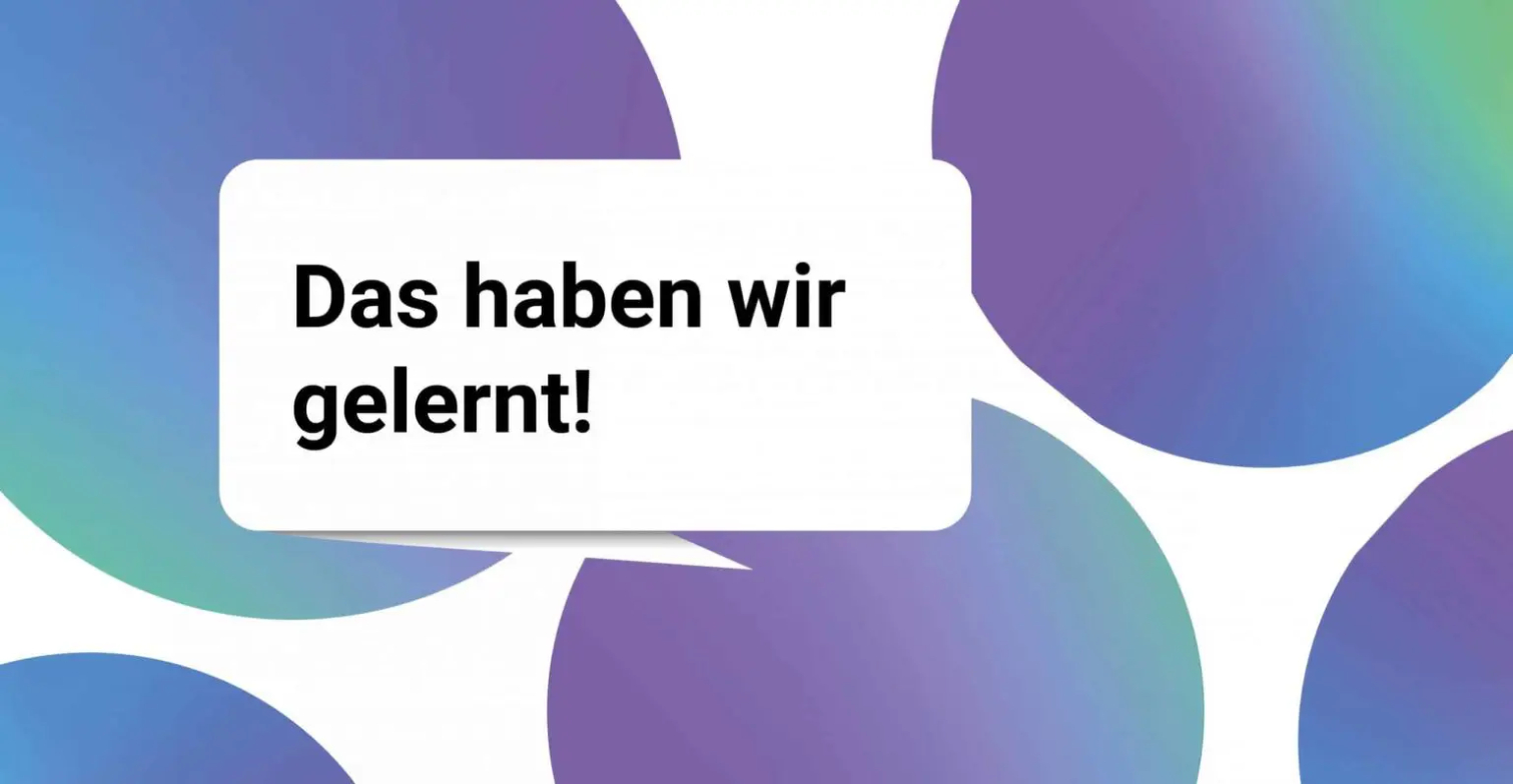 Eine Grafik mit dem Text: Das haben wir gelernt!