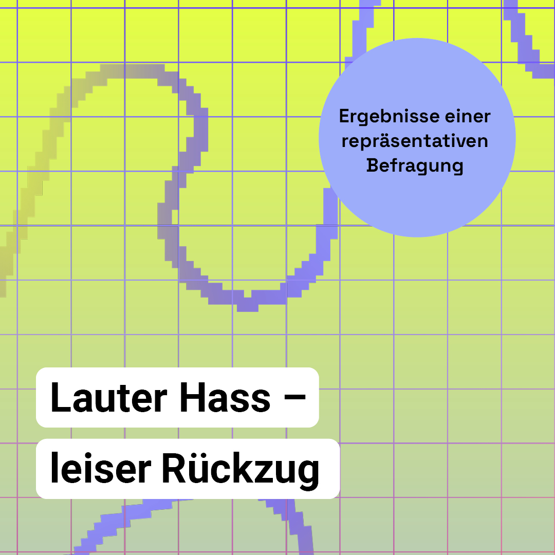 Grafik zu Studie "Lauter Hass - leiser Rückzug" und Text "Ergebnisse einer repräsentativen Befragung"