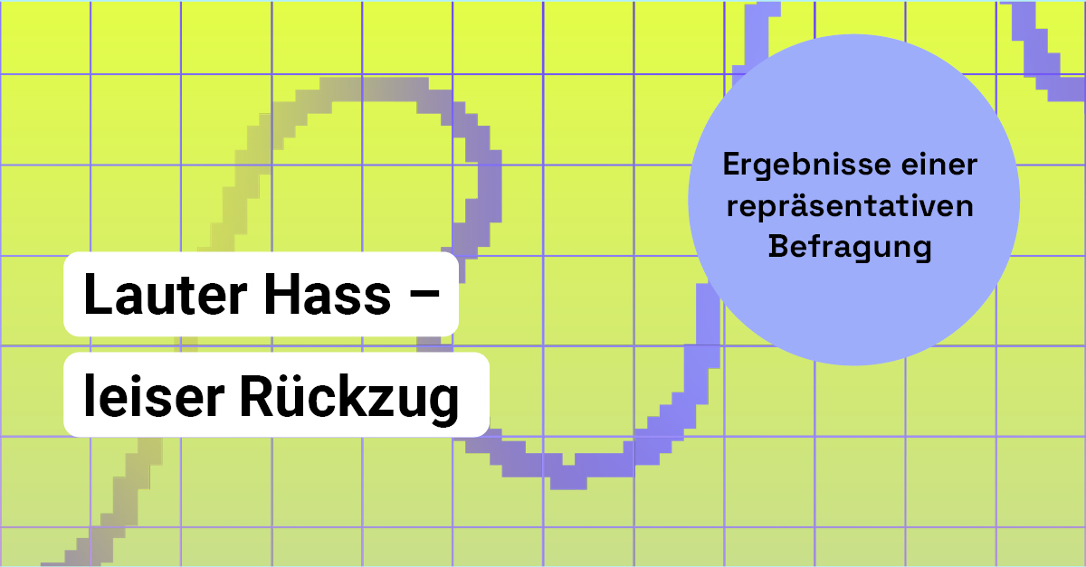 Grafik zu Studie "Lauter Hass - leiser Rückzug" und Text "Ergebnisse einer repräsentativen Befragung"