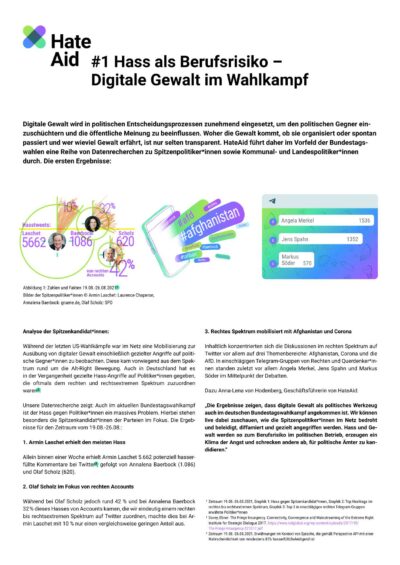 Hass-als-Berufsrisiko-Digitale-Gewalt-im-Wahlkampf HateAid Analyse "Hass als Berufsrisiko - Digitalee Gewalt im Wahlkampf" - Cover vom PDF