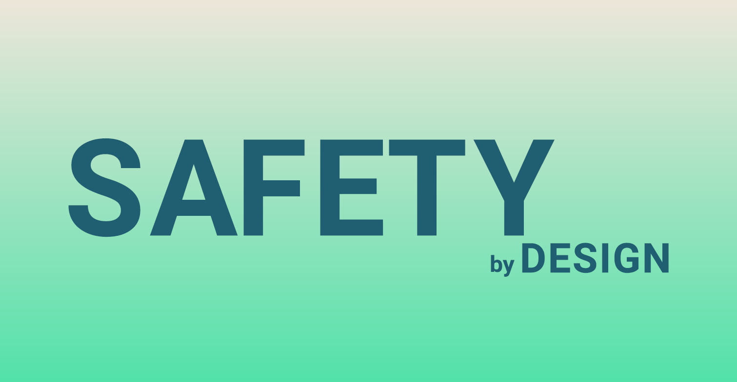 safety-by-design-pm-header-c-hateaid Schriftzug "Safety by Design" auf grünem Hintergrund